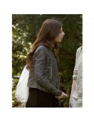 Gossip Girl Michelle Trachtenberg Gray Leather Jacket