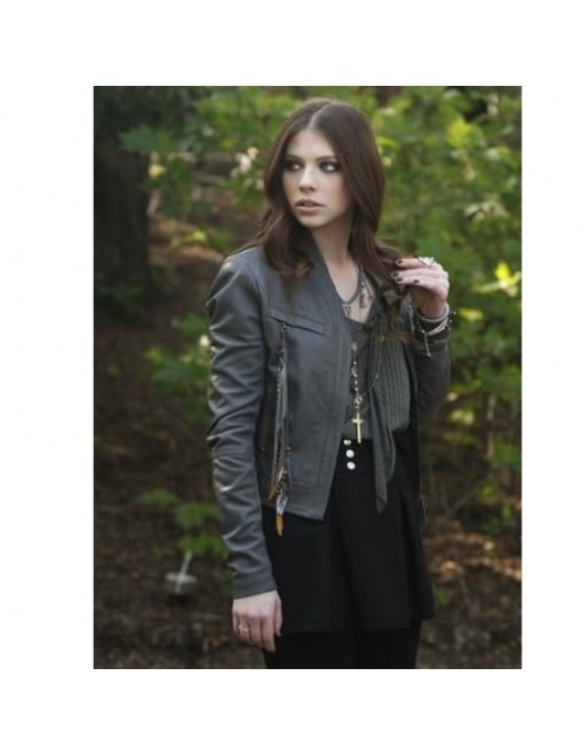 Gossip Girl Michelle Trachtenberg Gray Leather Jacket