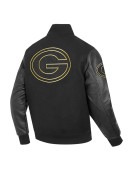Green Bay Packers Full-Zip Black Varsity Jacket