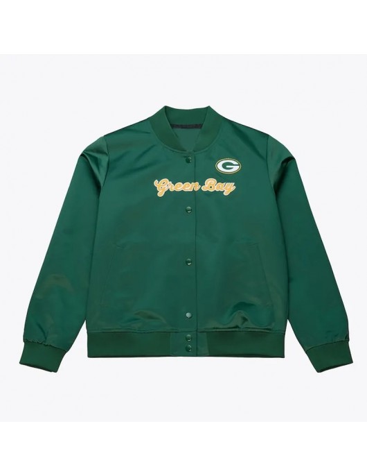 Green Bay Packers Vintage Green Satin Jacket Green Bay Packers Vintage Green Satin Jacket