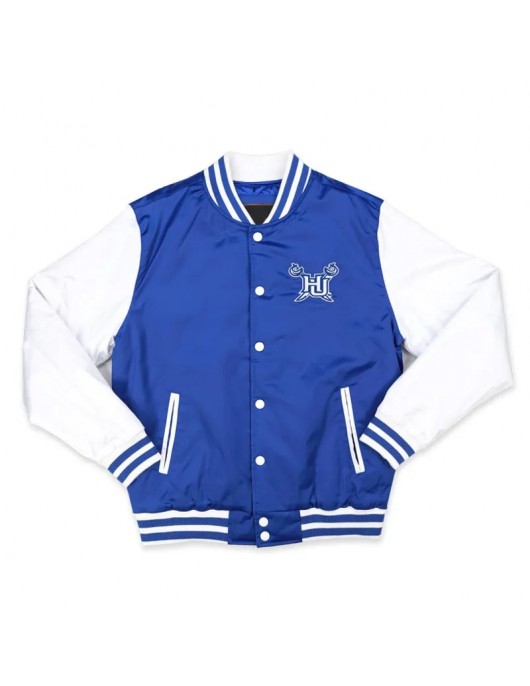 Hampton University Royal and White Baseball Jacket
