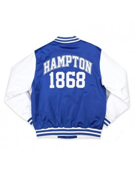 Hampton University Royal and White Baseball Jacket