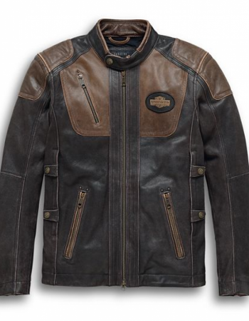 Harley Davidson Triple Vent System Brown Leather Jacket