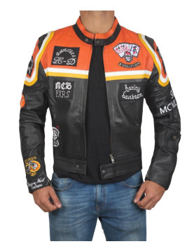 Harley Davidson Vintage Biker Motorcycle Leather Jacket