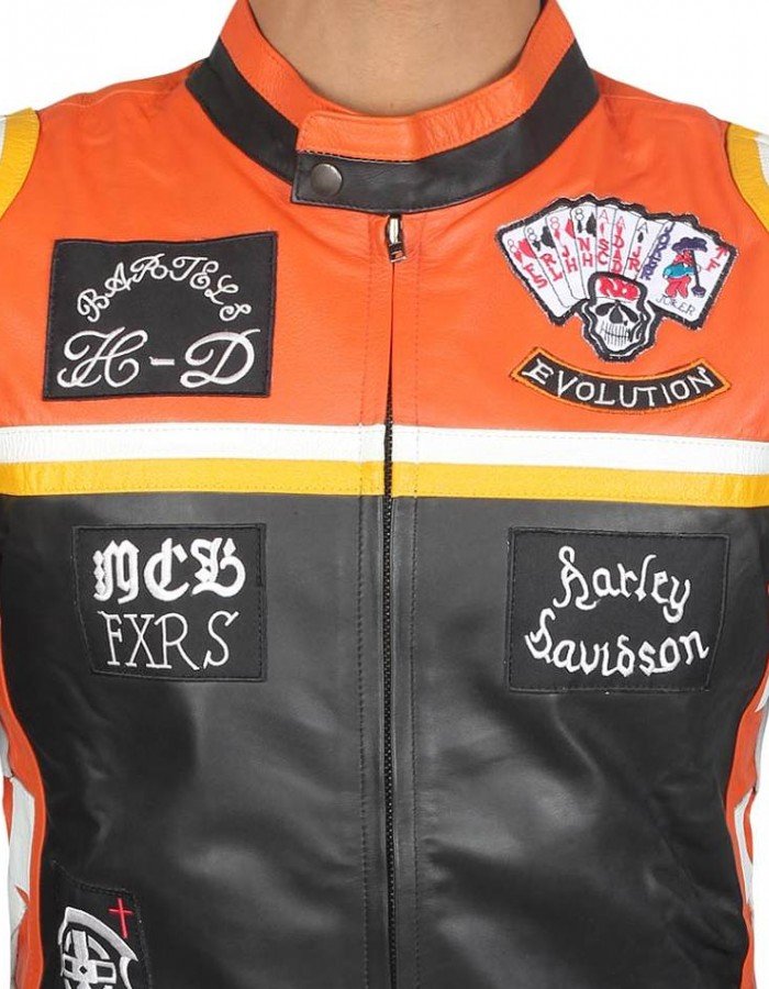 HARLEY DAVIDSON VINTAGE BIKER MOTORCYCLE LEATHER JACKET