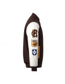 Hawthorn Hawks Collegiate Varsity Jacket in Brown and White