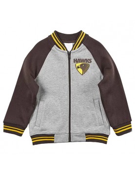 Hawthorn Hawks Gray Navy Varsity Full Zip Fleece Jacket