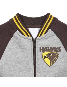Hawthorn Hawks Gray Navy Varsity Full Zip Fleece Jacket