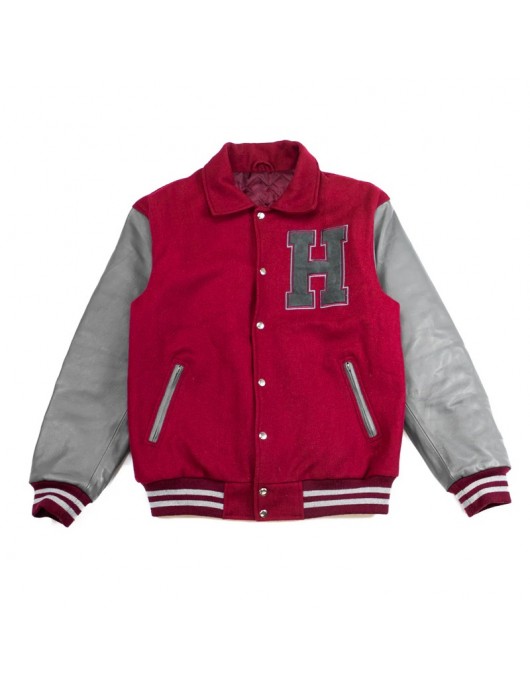 Hillman 2.0 Maroon and Gray Full-Snap Varsity Letterman Jacket