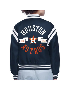 Houston Astros Printed Logo Varsity Satin Jacket