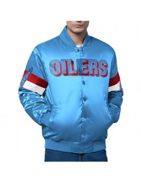 Houston Oilers Triple Option Varsity Satin Jacket