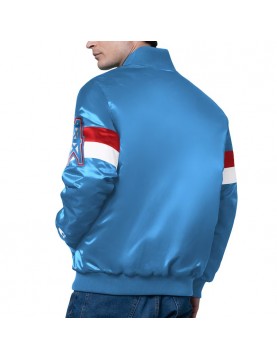 Houston Oilers Triple Option Varsity Satin Jacket