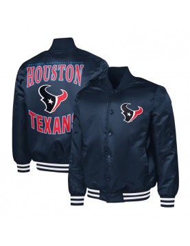 Houston Texans Adaptive Team Graphic Varsity Satin Jacket