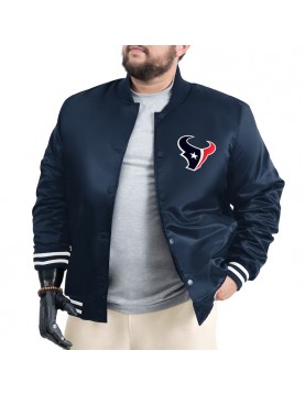 Houston Texans Adaptive Team Graphic Varsity Satin Jacket