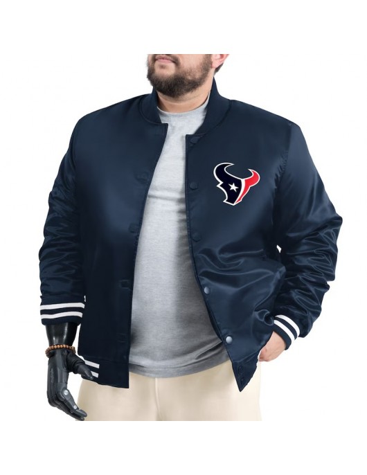 Houston Texans Adaptive Team Graphic Varsity Satin Jacket
