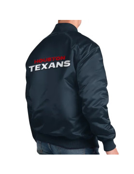 Houston Texans Exclusive Navy Varsity Satin Jacket