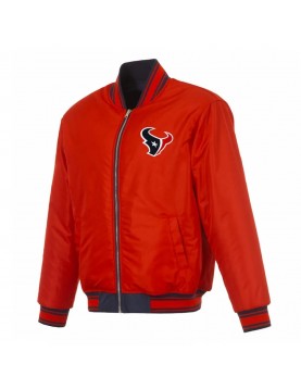 Houston Texans Navy/Red Full-Zip Reversible Flight Jacket