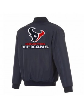 Houston Texans Navy/Red Full-Zip Reversible Flight Jacket