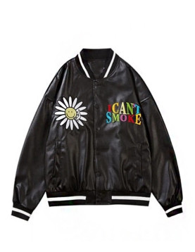 I Can’t Smoke Black Satin Varsity Jacket