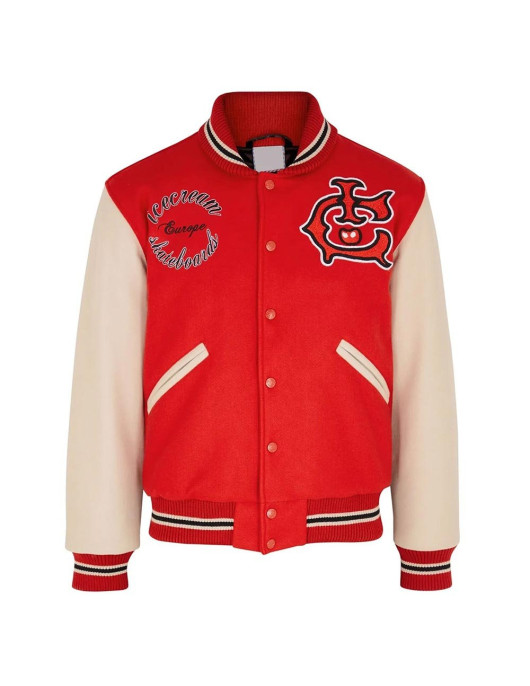Icecream Team EU Skate Cone Red Wool Varsity Jacket