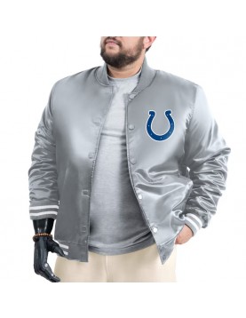 Indianapolis Colts Adaptive Team Graphic Varsity Satin Jacket