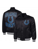 Indianapolis Colts Adaptive Team Graphic Varsity Satin Jacket