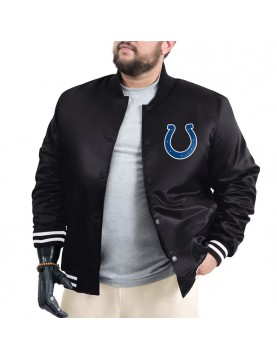 Indianapolis Colts Adaptive Team Graphic Varsity Satin Jacket