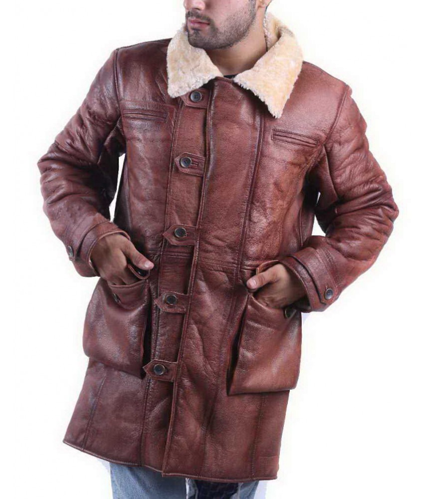Bane Tom Hardy Dark Knight Rises Vintage Real Leather Coat 