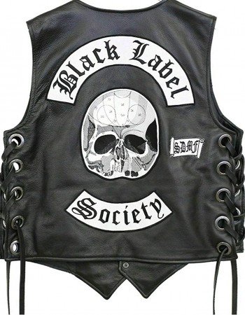 Black Label Society BLS Black Leather Biker Vest