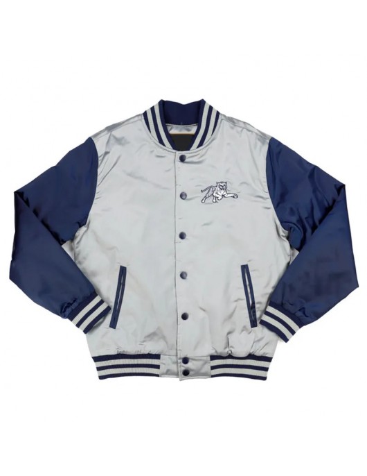 Jackson State Gray and Navy Baseball Jacket