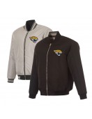 Jacksonville Jaguars Black/Gray Full-Zip Reversible Flight Jacket