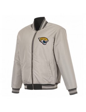 Jacksonville Jaguars Black/Gray Full-Zip Reversible Flight Jacket