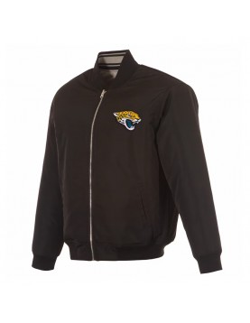 Jacksonville Jaguars Black/Gray Full-Zip Reversible Flight Jacket