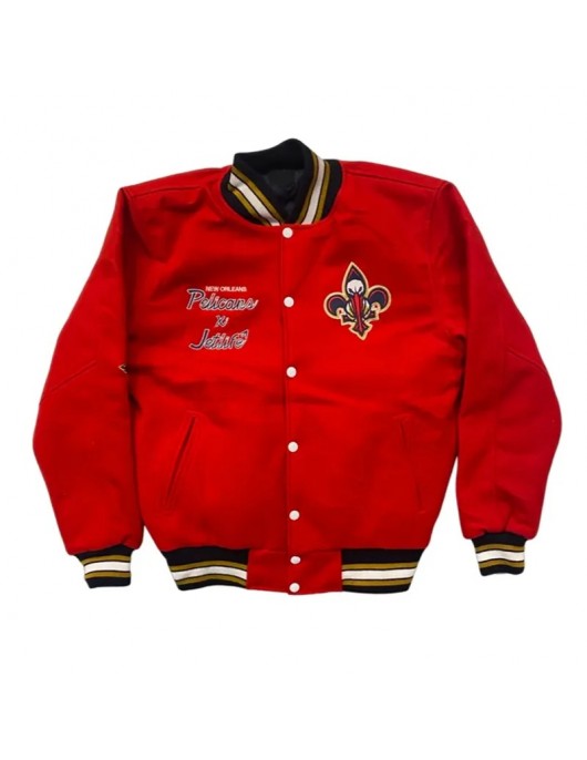 Jet Life New Orleans Pelicans Full-Snap Red Satin Jacket