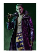 Joker Suicide Squad Purple Leather Trench Coat