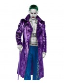 Joker Suicide Squad Purple Leather Trench Coat