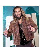 Justice League Jason Momoa Double Breasted Leather Jacket