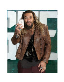 Justice League Jason Momoa Double Breasted Leather Jacket
