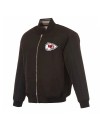 Kansas City Chiefs Black/Gray Full-Zip Reversible Flight Jacket