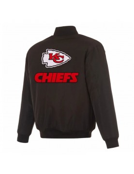 Kansas City Chiefs Black/Gray Full-Zip Reversible Flight Jacket