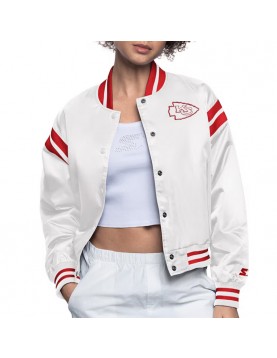 Kansas City Chiefs Full Count White Satin Jacket