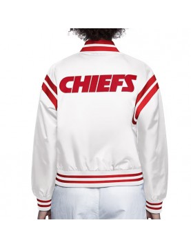 Kansas City Chiefs Full Count White Satin Jacket