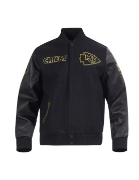 Kansas City Chiefs Full-Zip Black Varsity Jacket