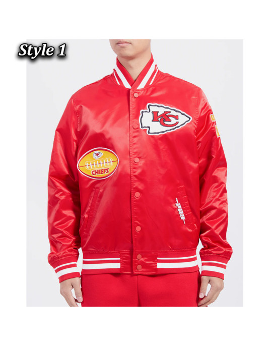 Kansas City Chiefs Old English Classic Rib Satin Jacket