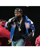 Kendrick Lamar Halftime Show Gloria Blue Leather Jacket