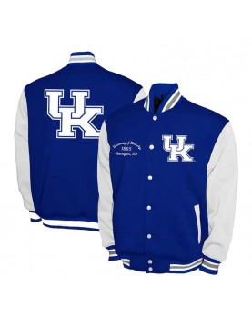 Kentucky Wildcats Fleece Royal and White Varsity Jacket