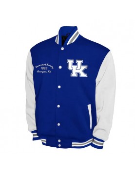 Kentucky Wildcats Fleece Royal and White Varsity Jacket