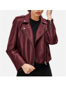 Kold X Windy Sh’Kia Maroon Leather Jacket