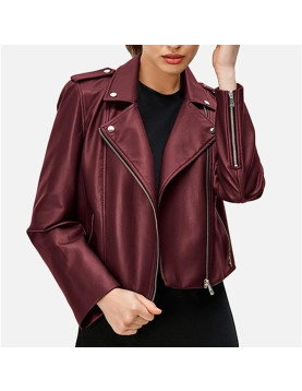 Kold X Windy Sh’Kia Maroon Leather Jacket