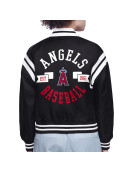 LA Angels Printed Logo Varsity Satin Jacket
